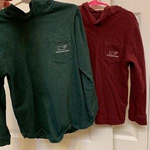 Two total- Boys vineyard vine long sleeve hooded tee